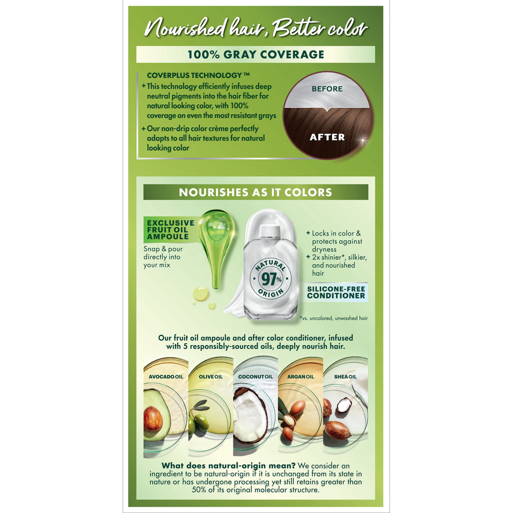 Garnier Nutrisse Nourishing Hair Color Creme, 600 Deep Light Natural Brown