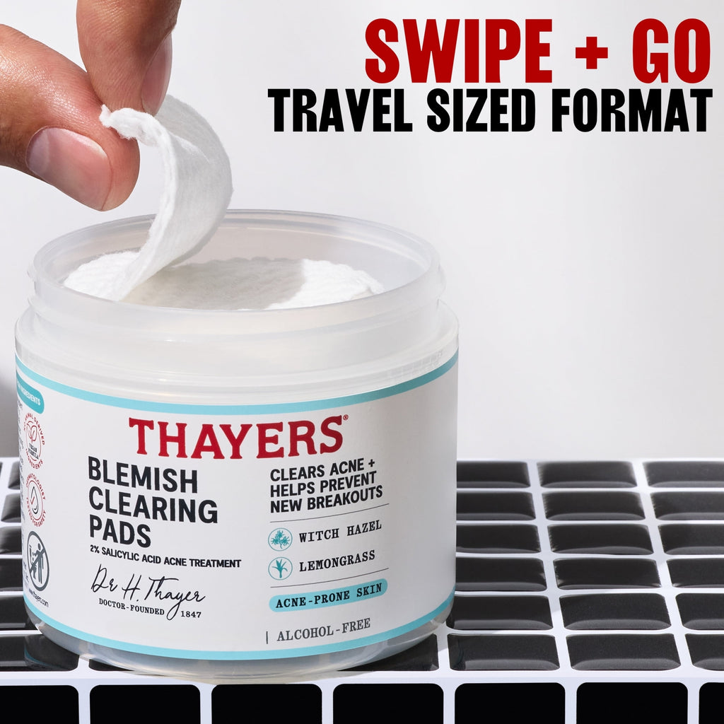 Thayers Natural Remedies Blemish Clearing Pads, 2% Salicylic Acid Acne Treatment - 60ct