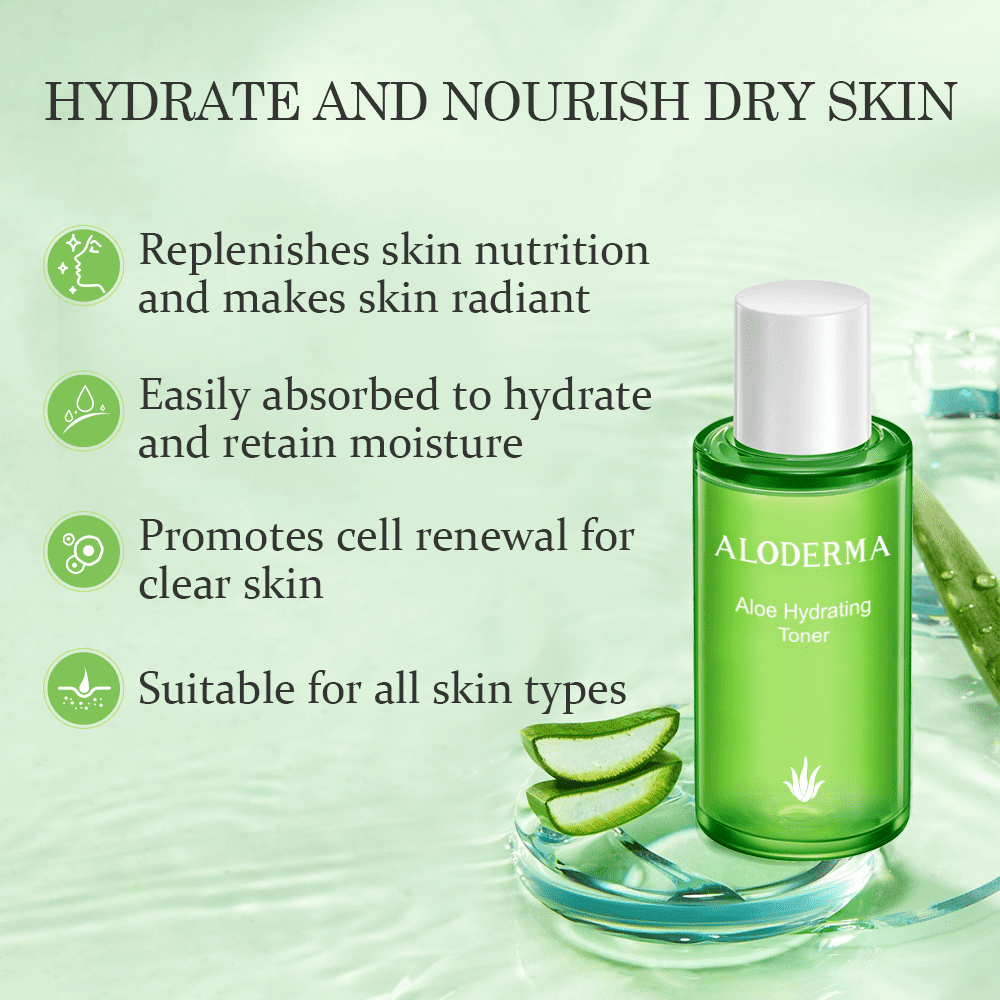 Aloderma Aloe Hydrating Facial Toner with 91% Organic Aloe Vera Juice - Moisturizing Toner for Face with Bergamot Oil - Aloe Vera Face Toner for Women & Men for Deep Hydration & Nourishment