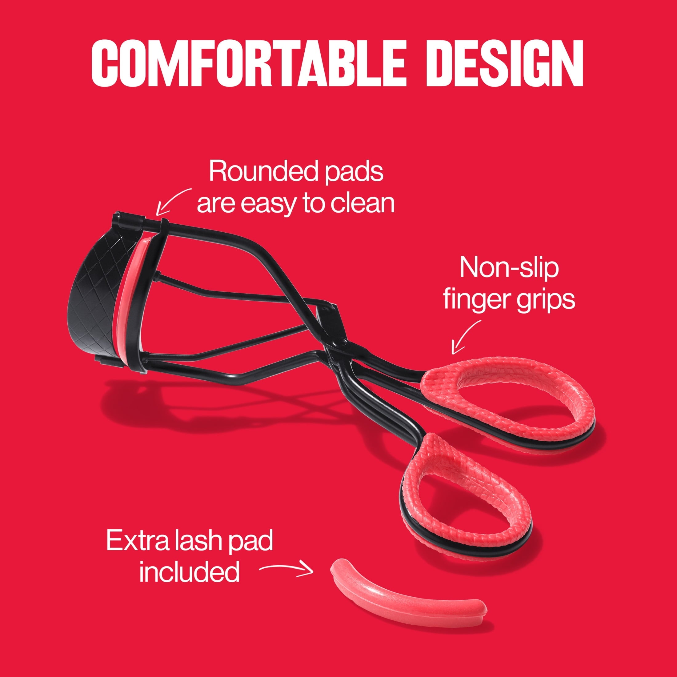 Revlon Extra Curl Lash Curler, All Day Dramatic Curl, No-Slip Finger Grips, 1 count
