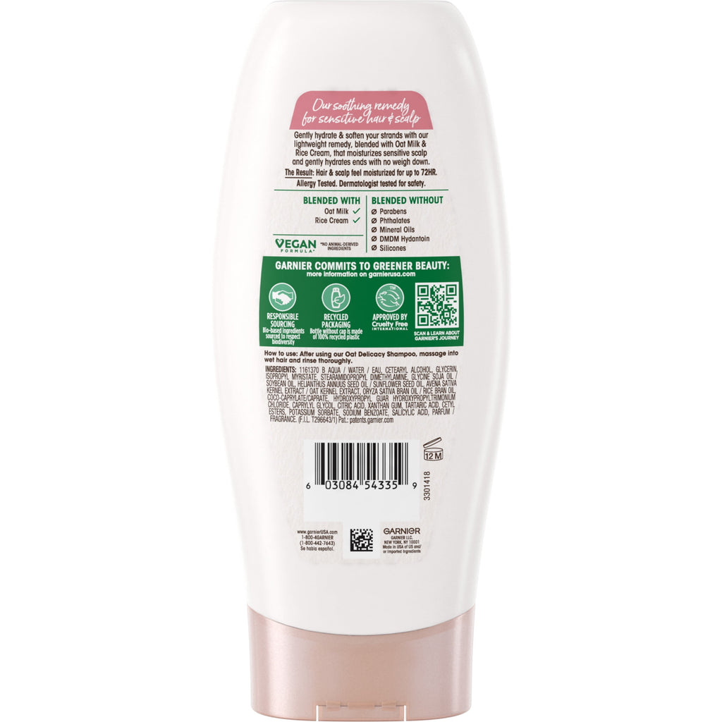 Garnier Whole Blends Gentle Repairing Conditioner with Oat Milk Rice Cream Extracts, Dry Hair, 12.5 fl oz