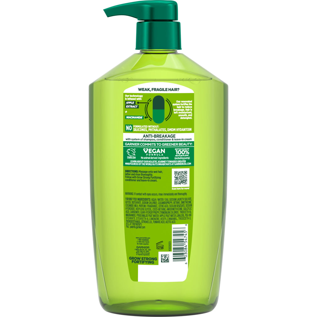 Garnier Fructis Grow Strong Fortifying Shampoo with Active Fruit Protein, All Hair Types, 33.8 fl oz