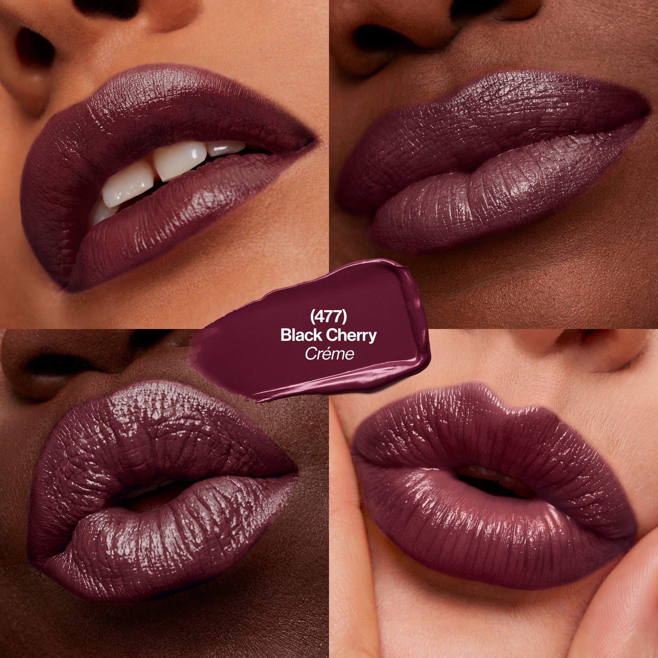 (2 pack) Revlon Super Lustrous Creme Lipstick, Creamy Formula, 477 Black Cherry, 0.15 oz