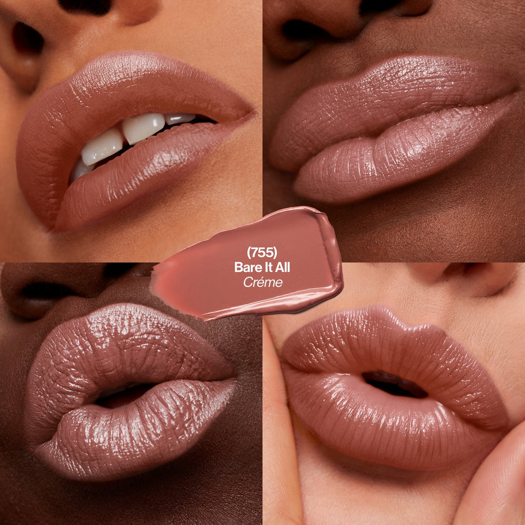 Revlon Super Lustrous Creme Lipstick, Creamy Formula, 755 Bare It All, 0.15 oz