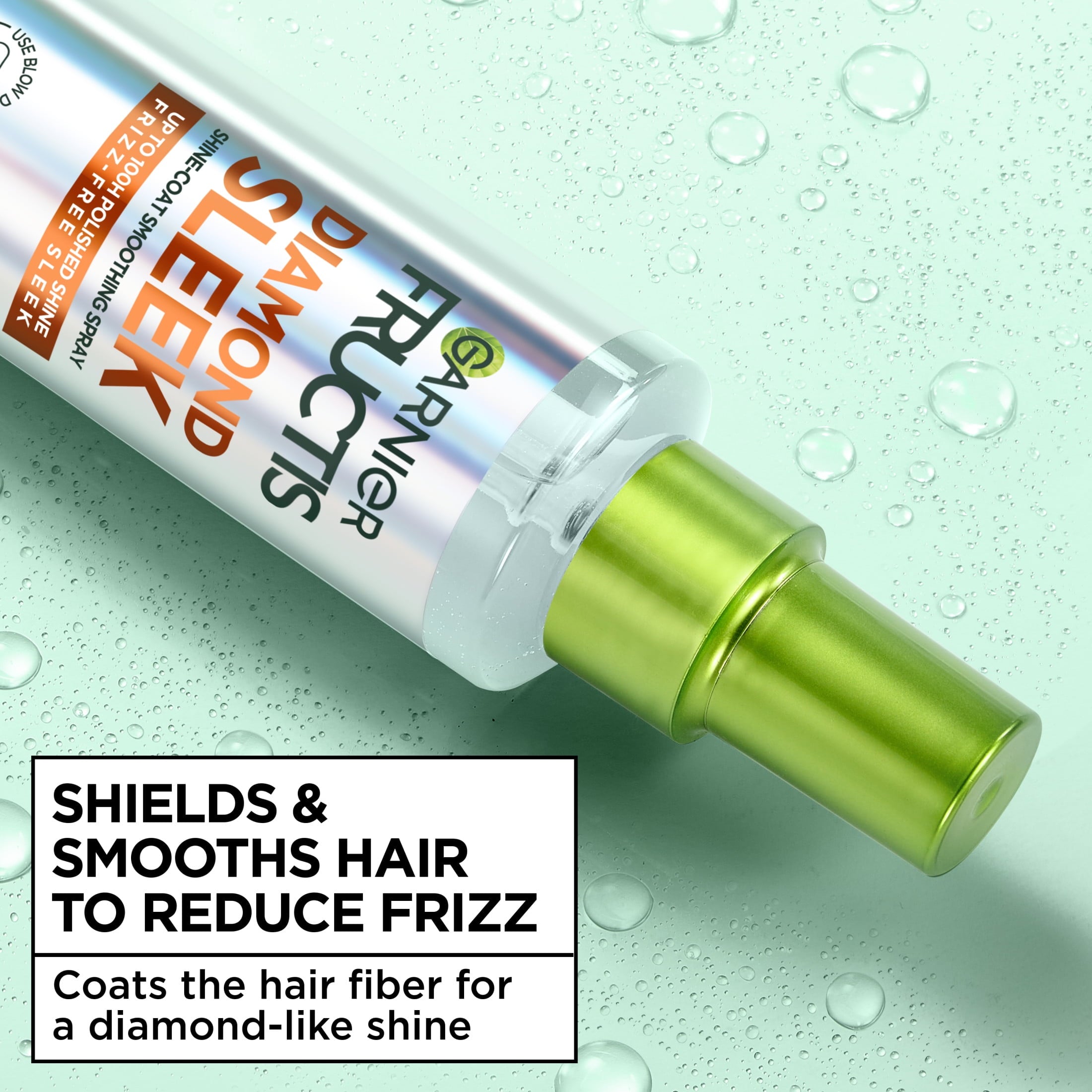 Garnier Fructis Diamond Sleek Shine Spray for Frizzy and Dry Hair, 4.6 fl oz