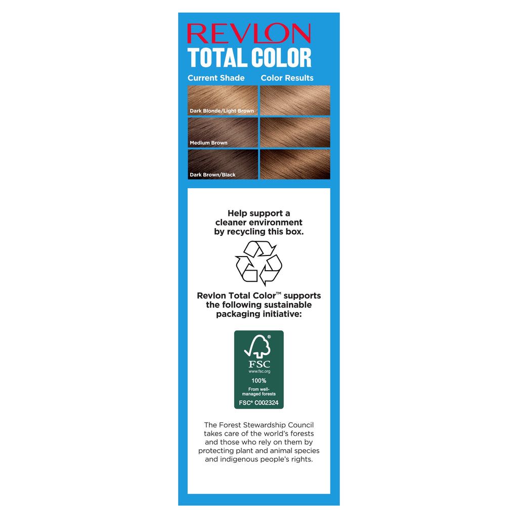 Revlon Total Color Permanent Hair Color, Clean and Vegan, 100% Gray Coverage Hair Dye, 63 Light Golden Brown, 5.94 fl oz