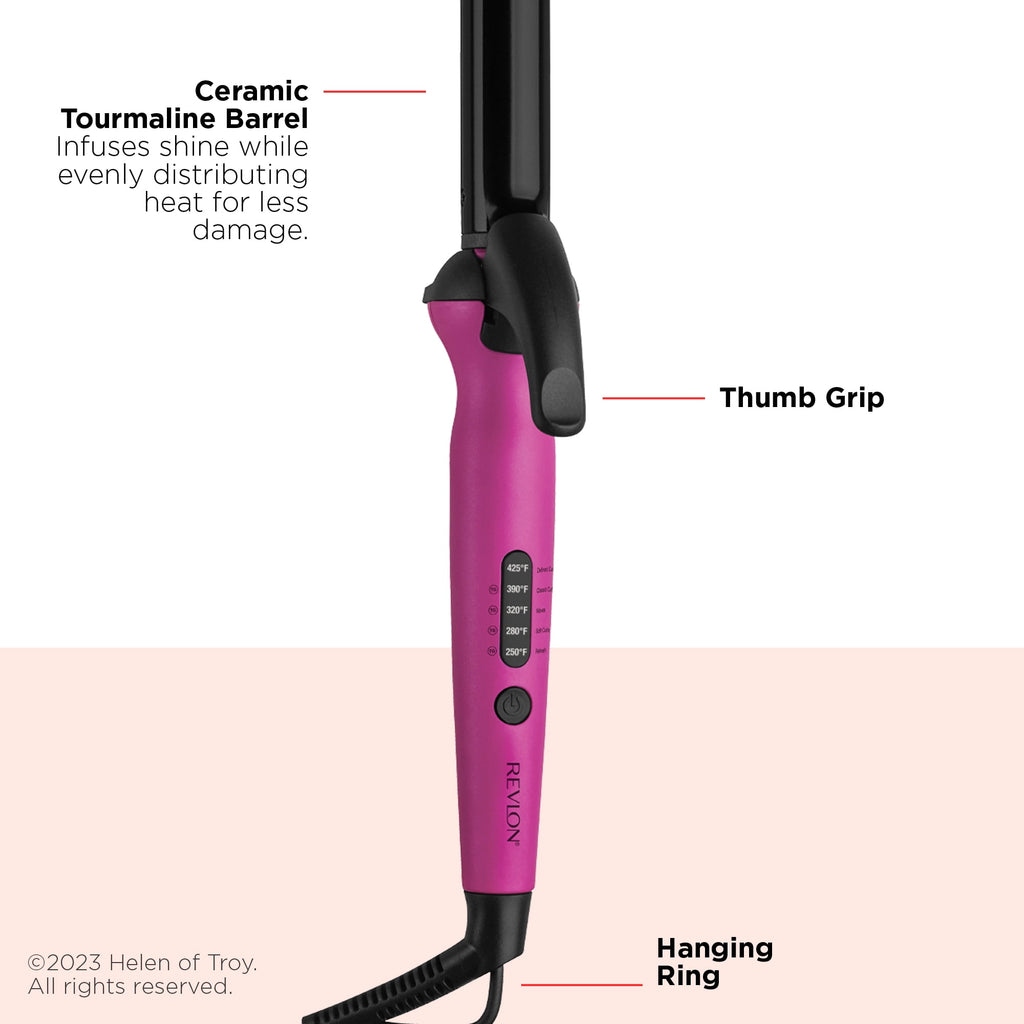 Revlon Easy Heat 1" Precision Curling Iron, Pink
