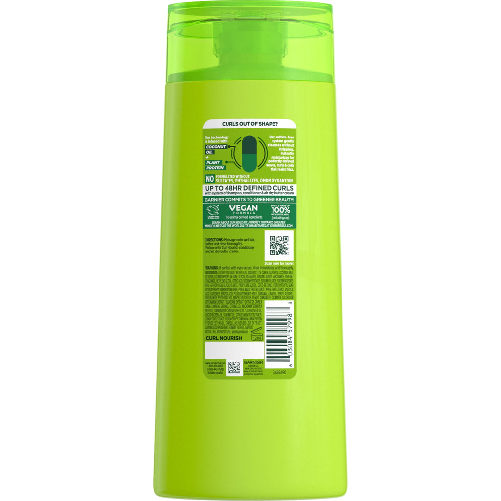 Garnier Fructis Curl Nourish Moisturizing Shampoo with Coconut Oil, 22 fl oz