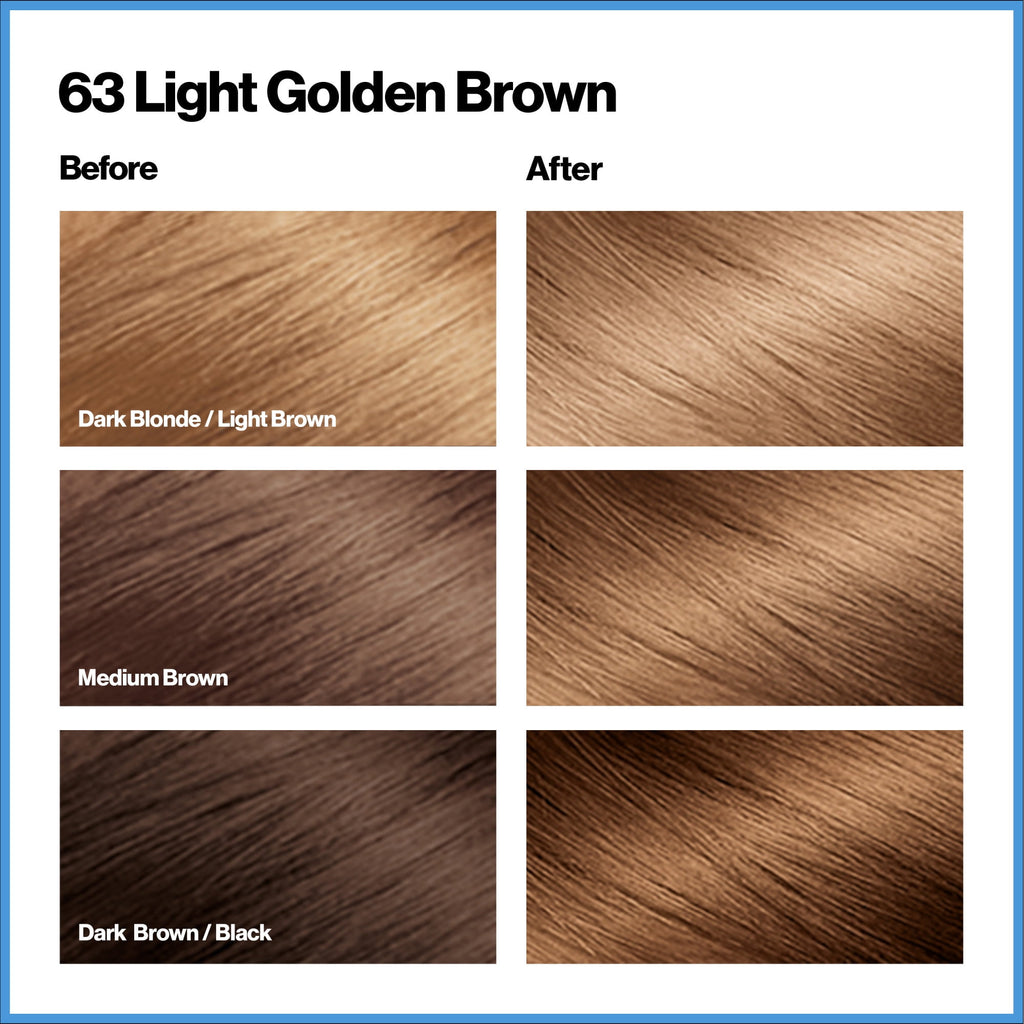 Revlon Total Color Permanent Hair Color, Clean and Vegan, 100% Gray Coverage Hair Dye, 63 Light Golden Brown, 5.94 fl oz