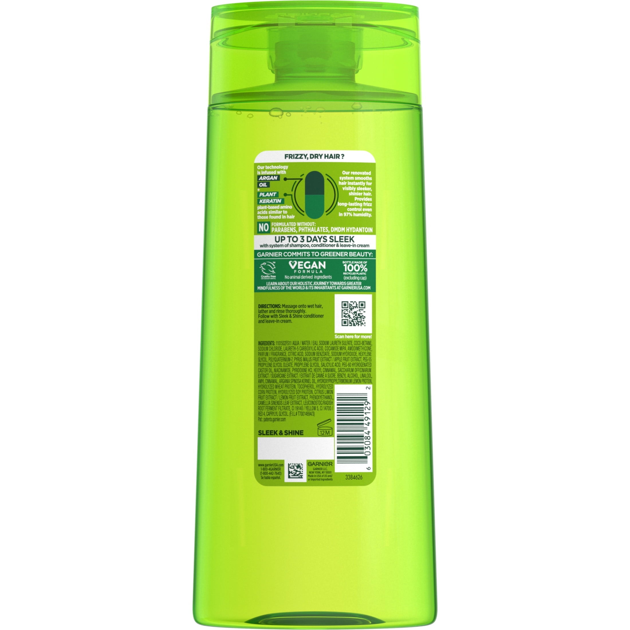 Garnier Fructis Sleek & Shine Shampoo, Frizzy, Dry, Unmanageable Hair, 22 fl. oz.