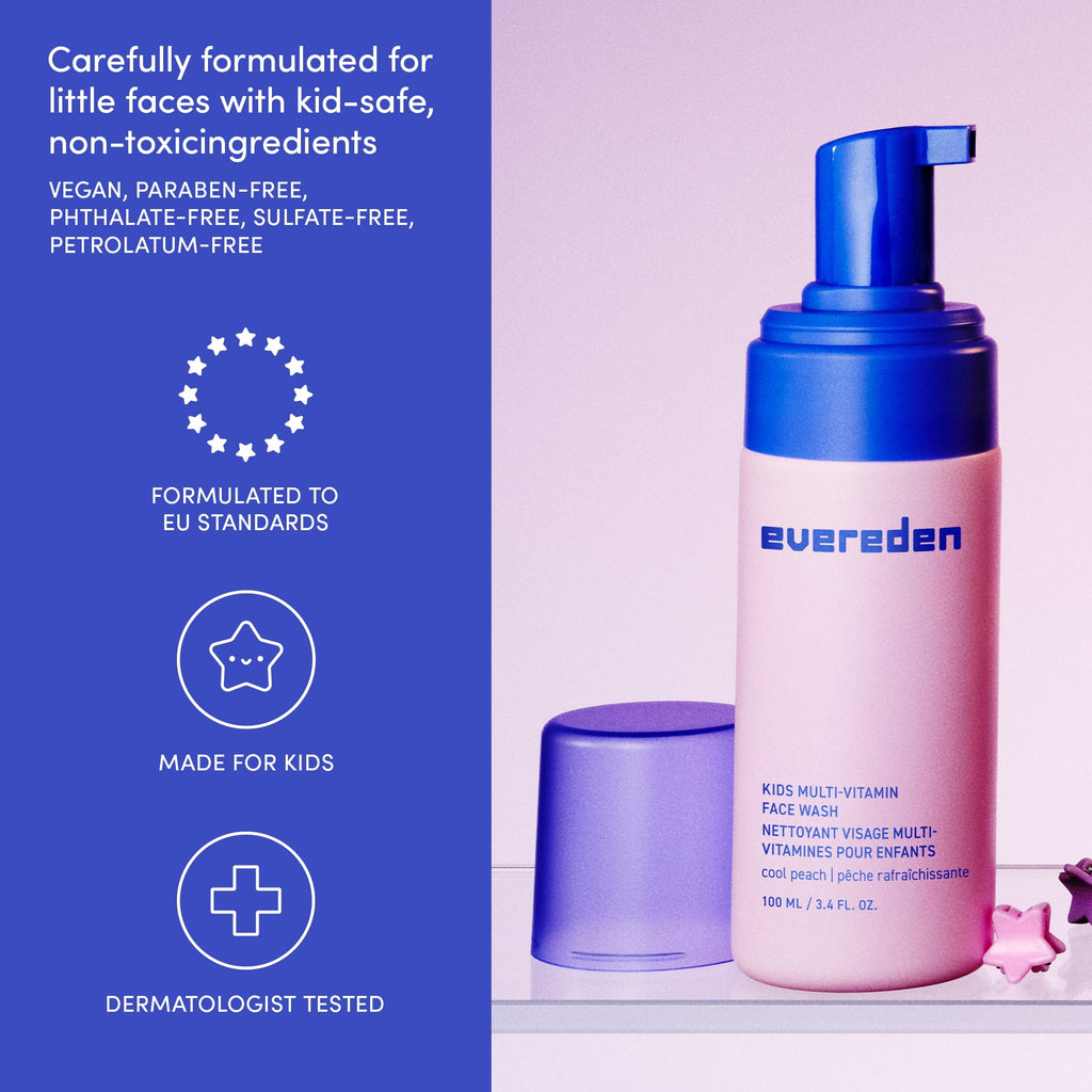 Evereden Kids Face Wash: Cool Peach, 3.4 fl oz. | Gentle Kids Skin Care