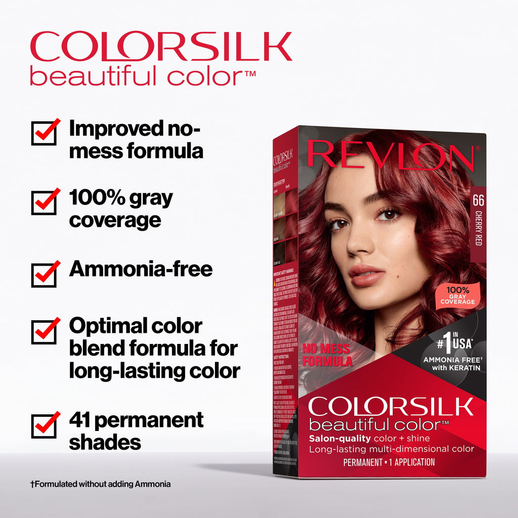 Revlon ColorSilk Beautiful Color Permanent Hair Color 3 Pack, Black, 3 Pack