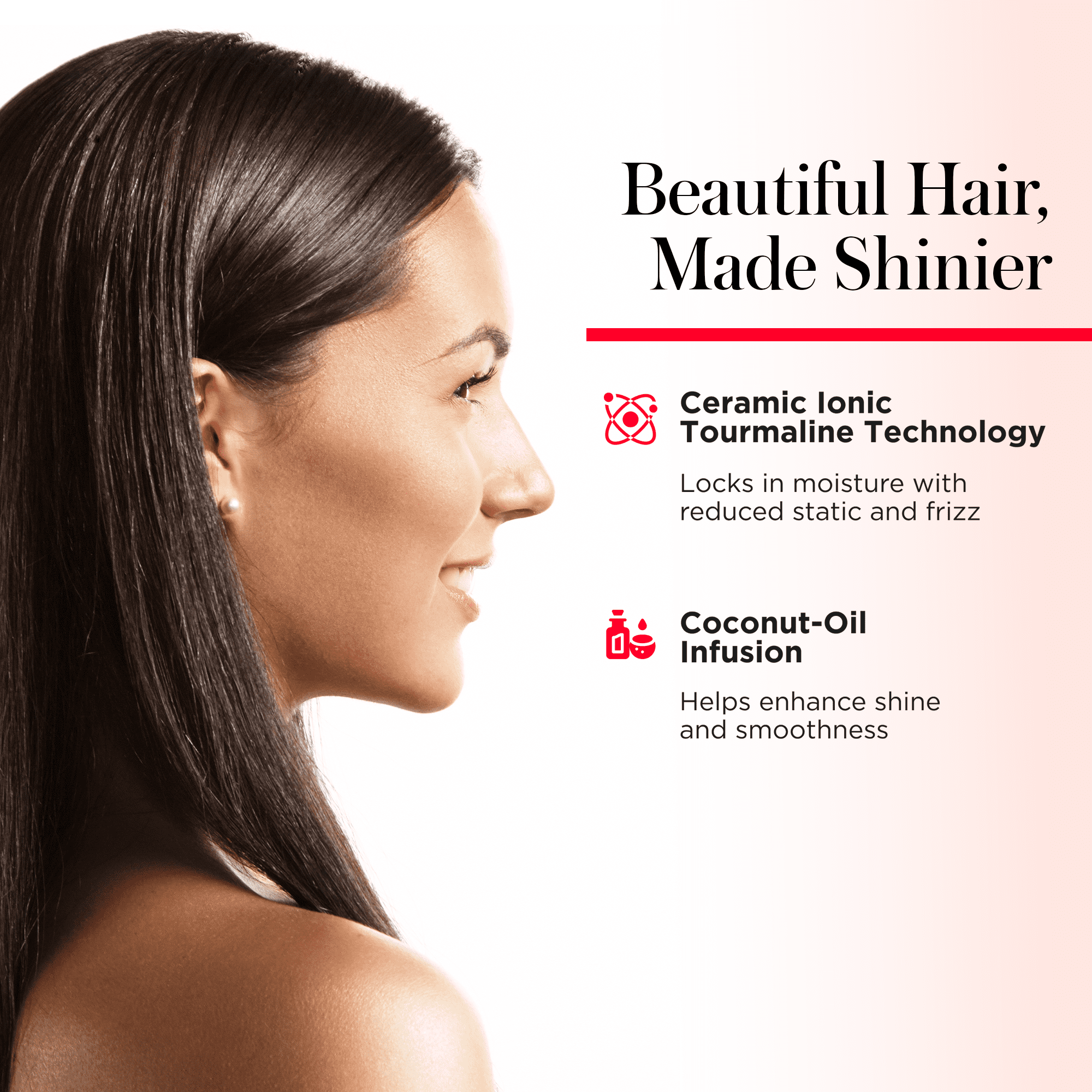 Revlon Smoothstay 1" Coconut Oil-Infused Ceramic Flat Iron, Black