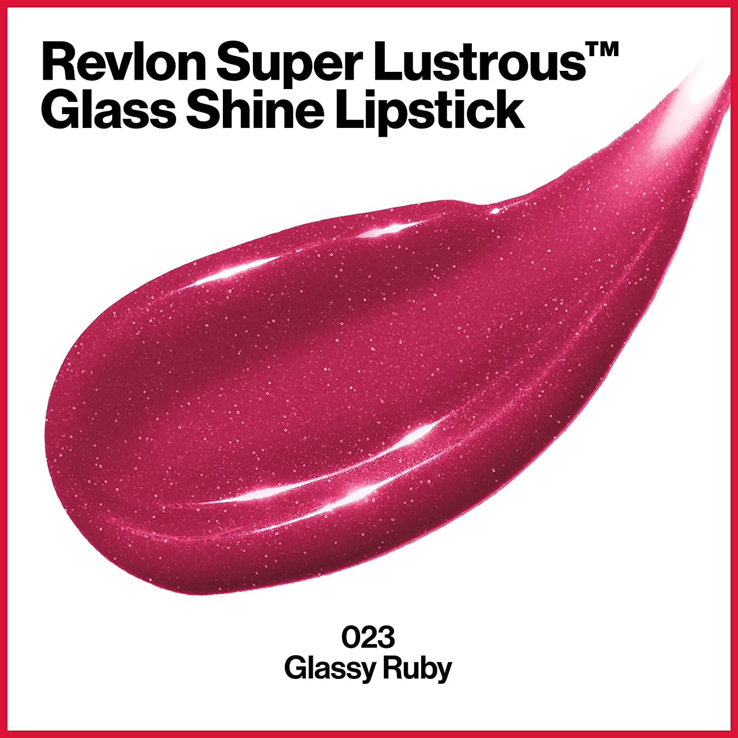 2 Pack REVLON Super Lustrous Glass Shine Lipstick, Flawless Moisturizing Lip Color with Aloe, Hyaluronic Acid and Rose Quartz, Glass Ruby (025), 0.15 oz