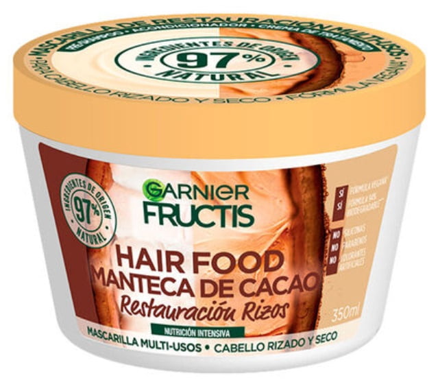 GARNIER FRUCTIS MASCARILLA MULTI-USOS HAIR FOOD MANTECA DE CACAO CABELLO RIZADO Y SECO 350 ML
