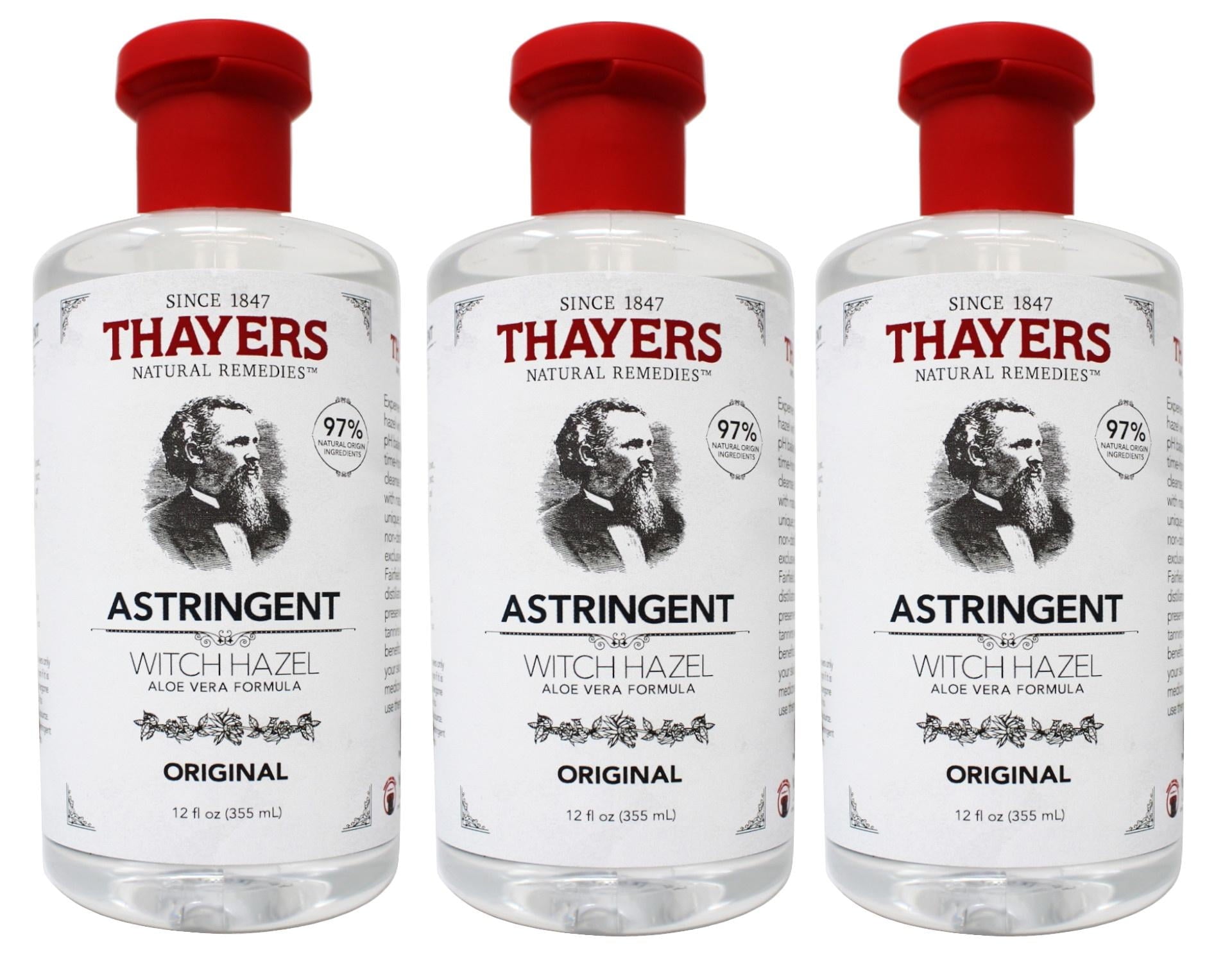 Thayers Original Witch Hazel Astringent With Aloe Vera, 12 Ounce - 3 Pack