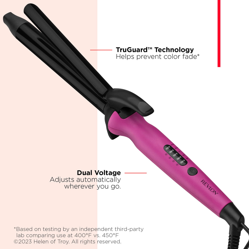 Revlon Easy Heat 1" Precision Curling Iron, Pink