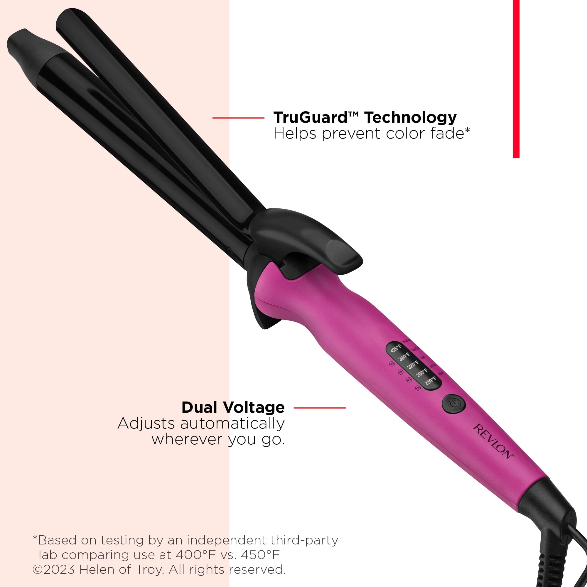 Revlon Easy Heat 1" Precision Curling Iron, Pink