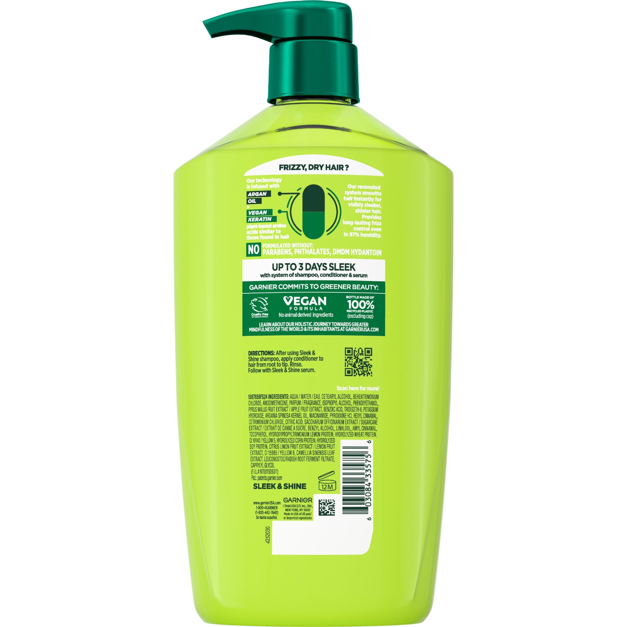 Garnier Fructis Sleek and Shine Smoothing Conditioner with Argan Oil, 33.8 fl oz