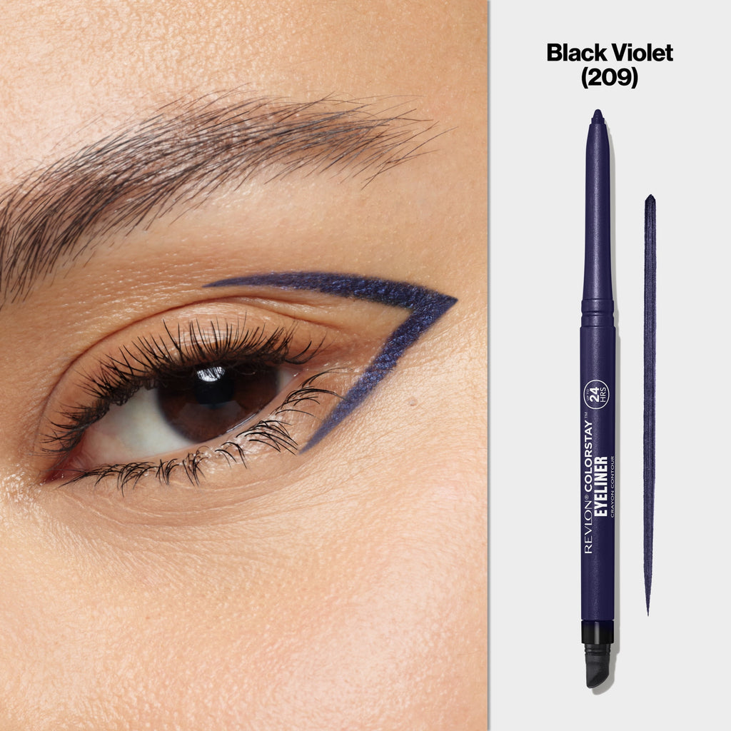 Revlon ColorStay Waterproof Eyeliner Pencil, Built-In Sharpener, 209 Black Violet, 0.01 oz