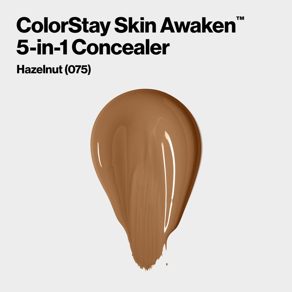 Revlon ColorStay Skin Awaken Cream Concealer Makeup, Longwear, 075 Hazelnut, 0.27 fl oz