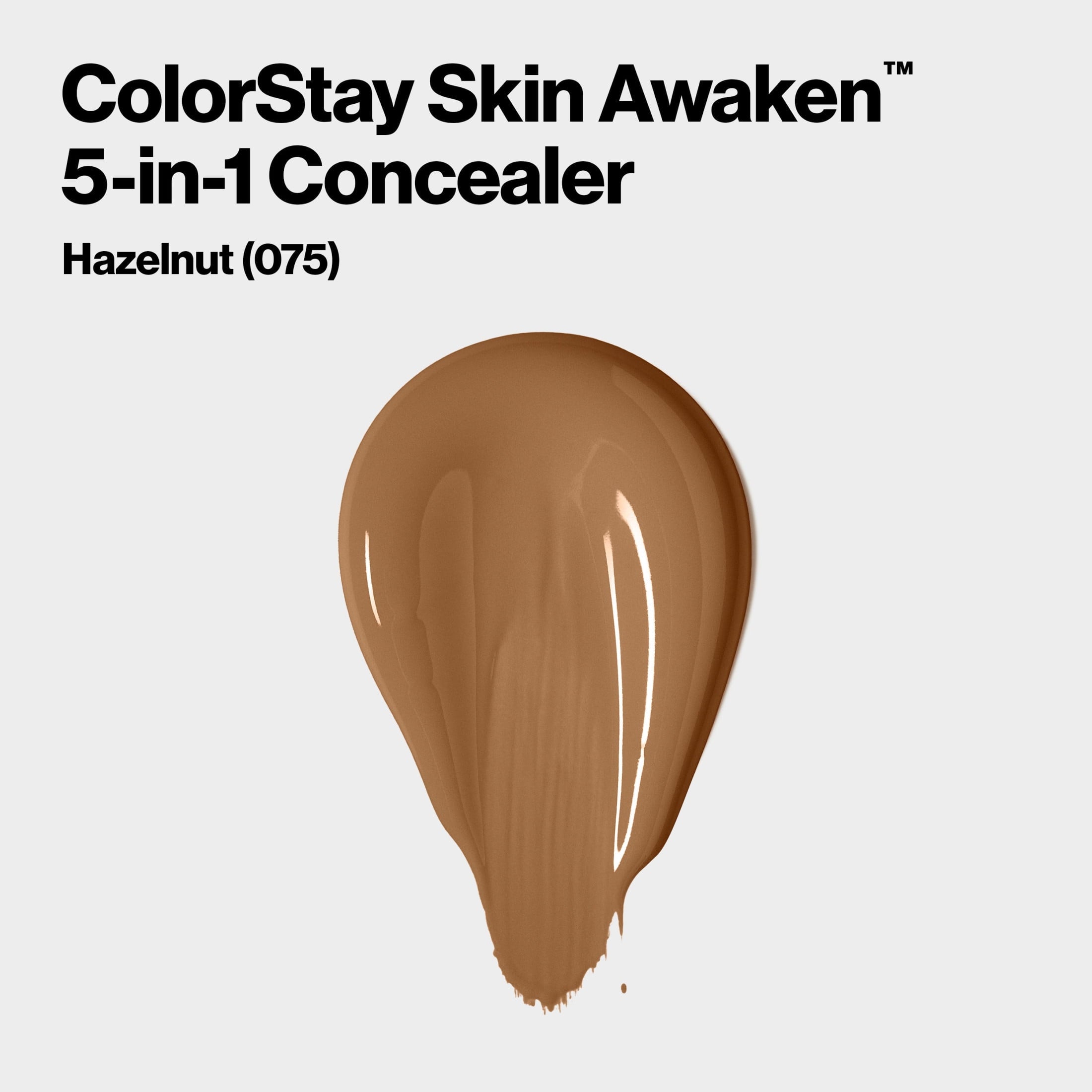 Revlon ColorStay Skin Awaken Cream Concealer Makeup, Longwear, 075 Hazelnut, 0.27 fl oz