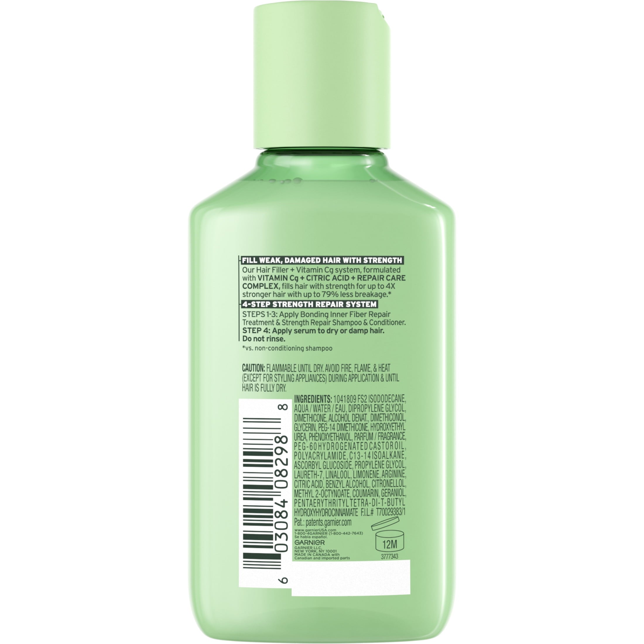 Garnier Fructis Hair Filler Strength Repair Serum for Weak, Damaged Hair, 3.75 fl oz