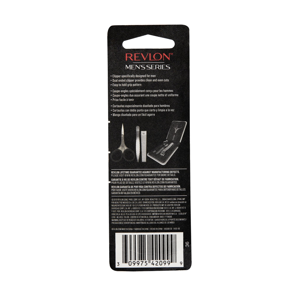 Revlon Men's Series™ Dual-Ended Nail Clipper for Trimming and Grooming, 1 Count