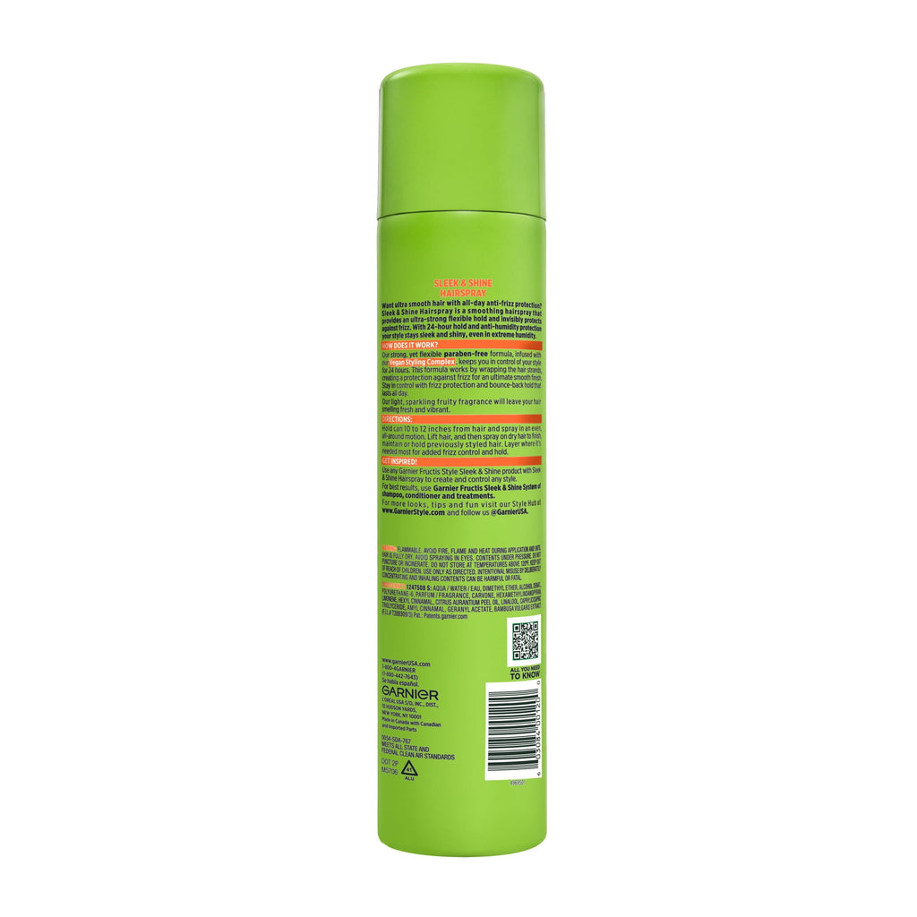 Garnier Fructis Style Sleek & Shine Anti-Humidity Hairspray, Ultra Strong Hold, 8.25 oz