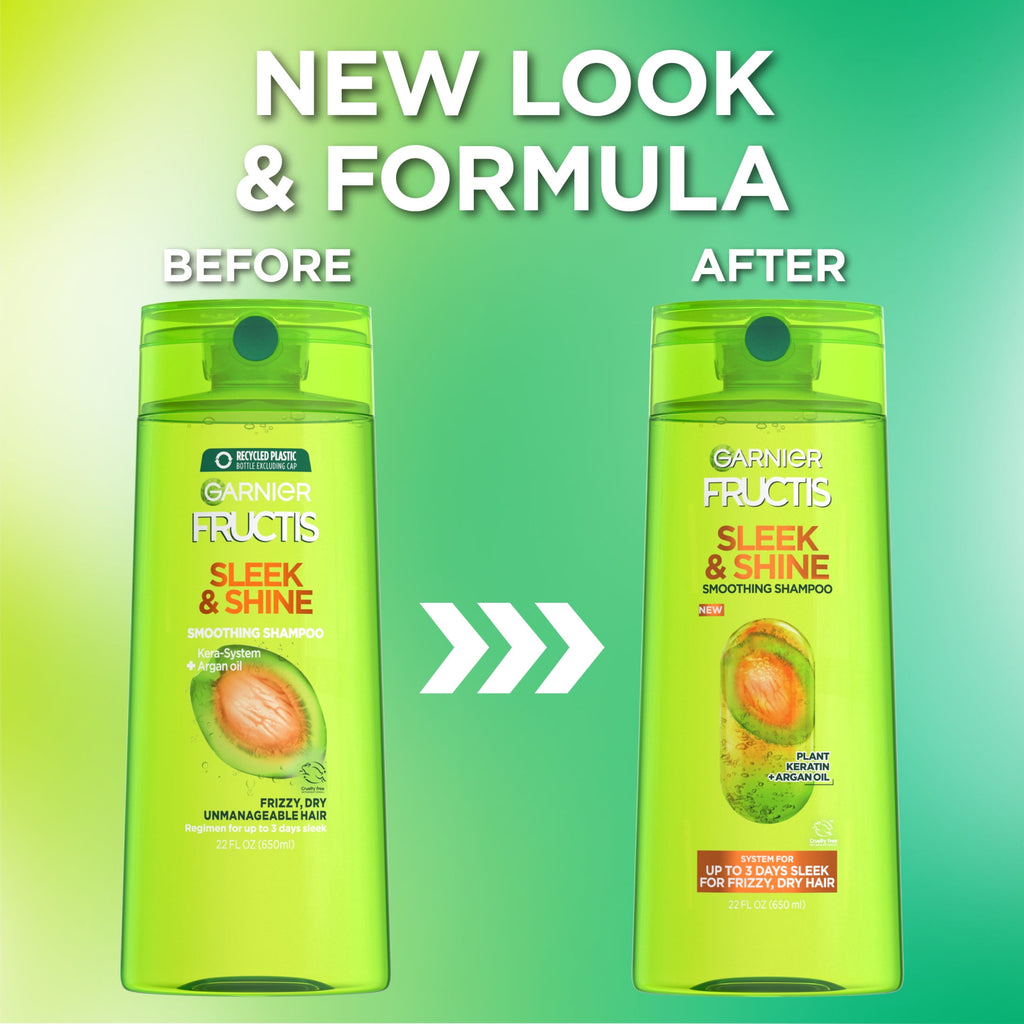 Garnier Fructis Sleek & Shine Shampoo, Frizzy, Dry, Unmanageable Hair, 22 fl. oz.