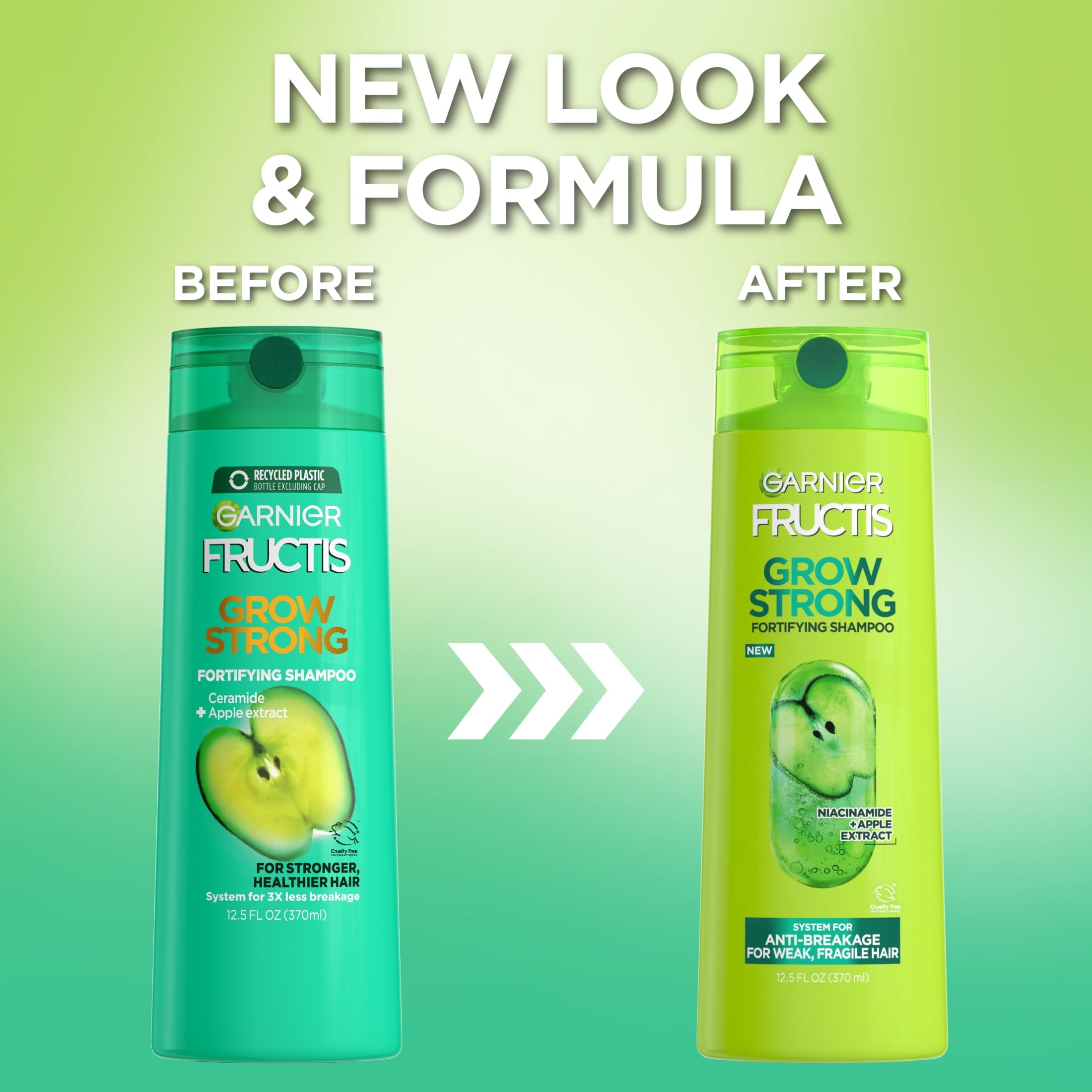 Garnier Fructis Grow Strong Fortifying Shampoo Ceramide and Apple Extract All Hair Types 12.5 fl oz