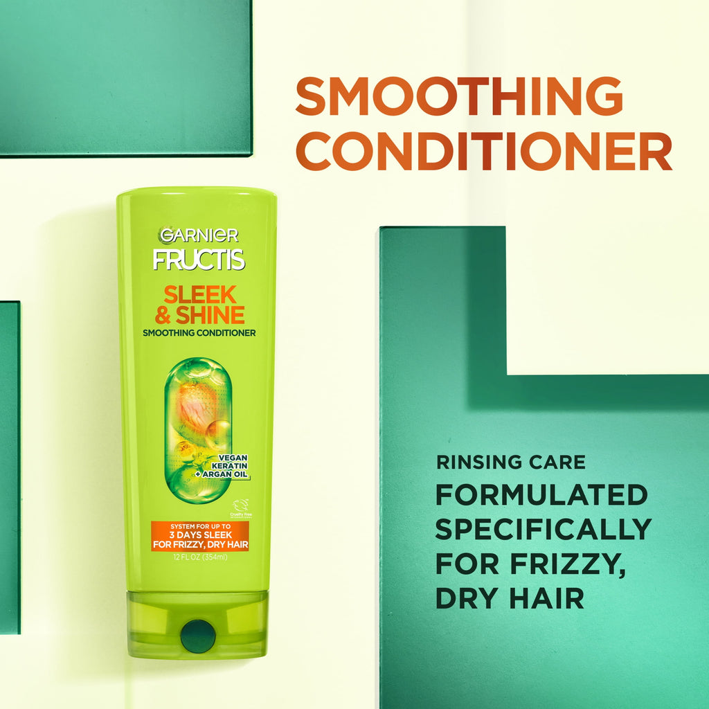 Garnier Fructis Sleek and Shine Smoothing Conditioner with Argan Oil, 33.8 fl oz
