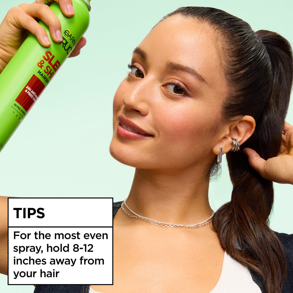 Garnier Fructis Style Sleek & Shine Anti-Humidity Hairspray, Ultra Strong Hold, 8.25 oz