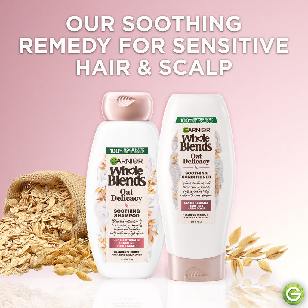 Garnier Whole Blends Gentle Repairing Conditioner with Oat Milk Rice Cream Extracts, Dry Hair, 12.5 fl oz