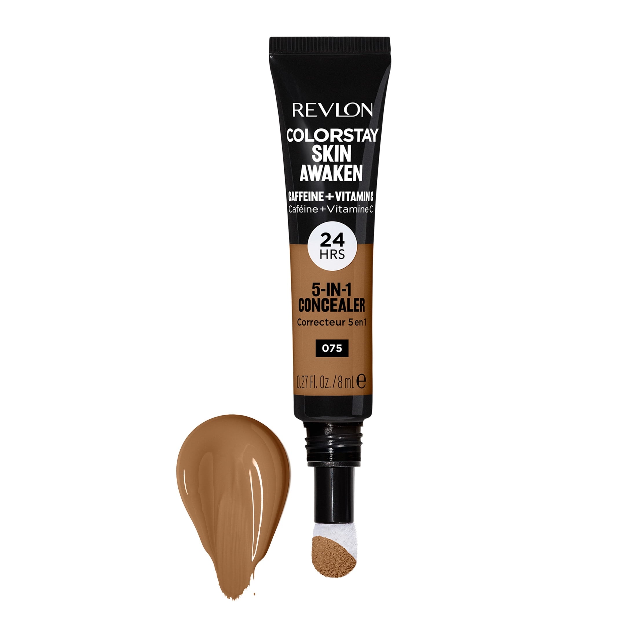 Revlon ColorStay Skin Awaken Cream Concealer Makeup, Longwear, 075 Hazelnut, 0.27 fl oz