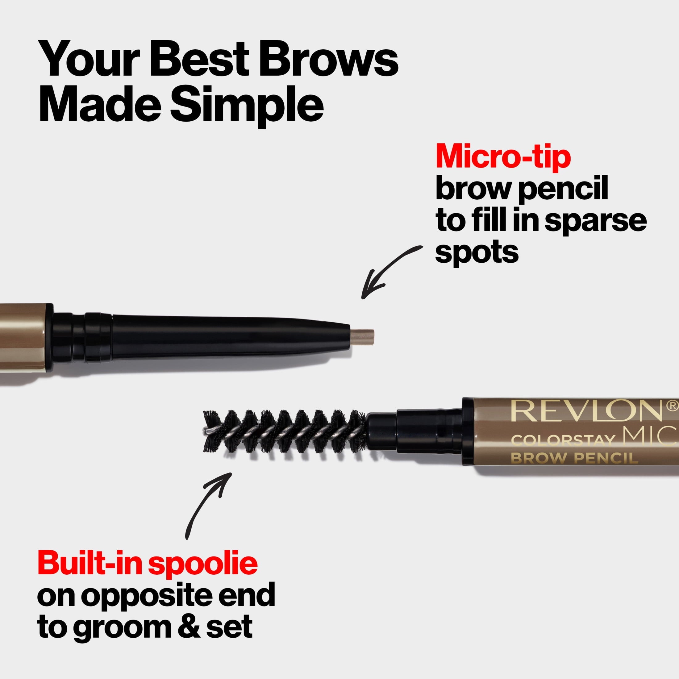 Revlon ColorStay Micro Waterproof and Long Wearing Eyebrow Pencil, 456 Dark Brown, 0.003 oz
