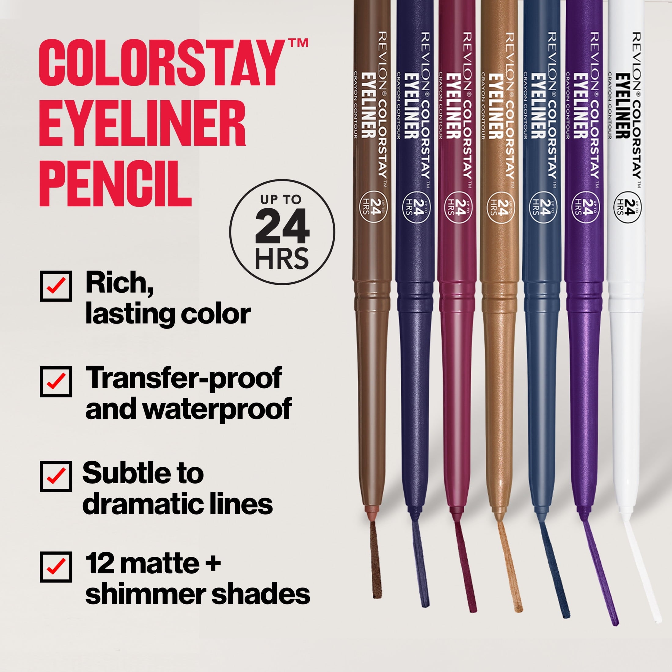 Revlon ColorStay Waterproof Eyeliner Pencil, Built-In Sharpener, 209 Black Violet, 0.01 oz