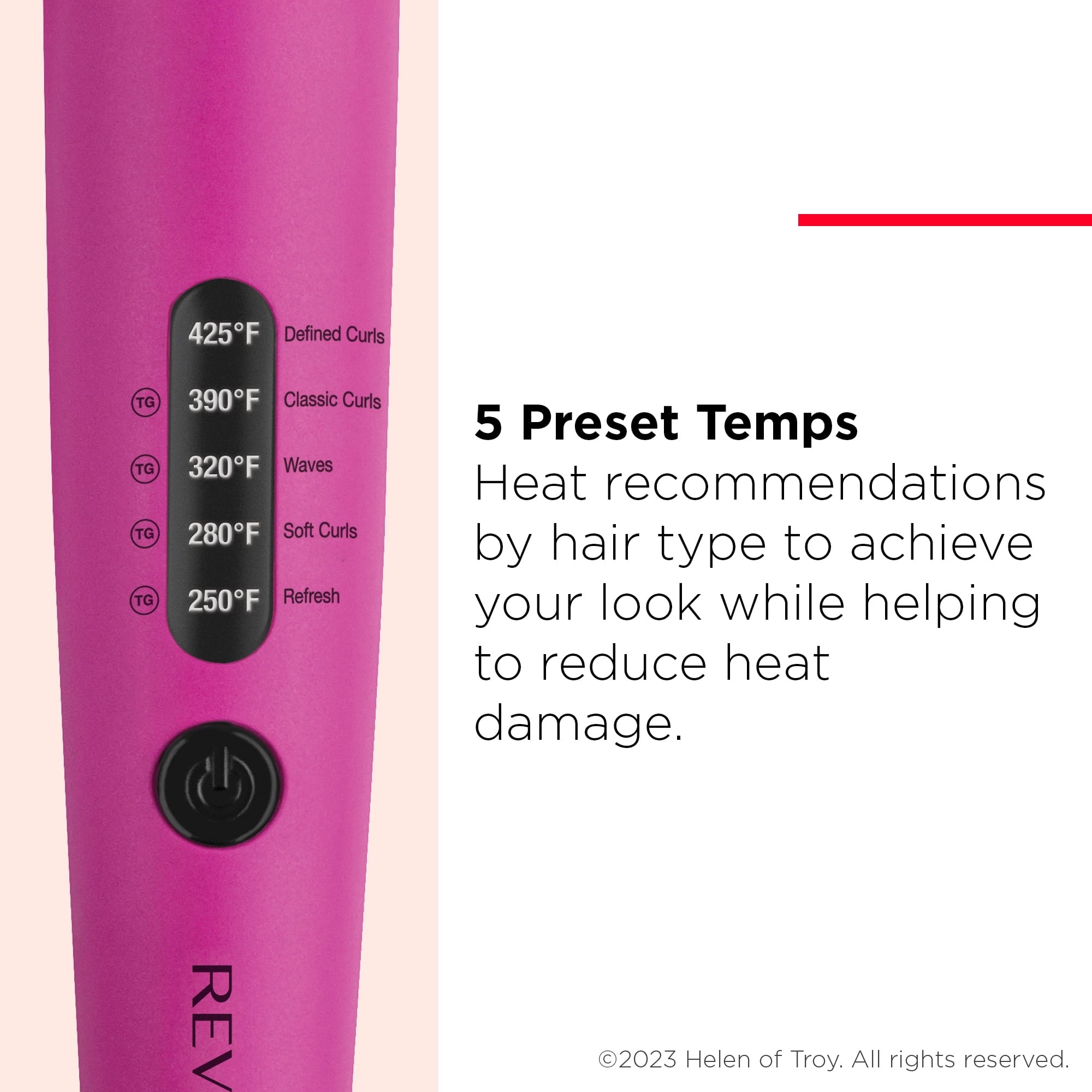 Revlon Easy Heat 1" Precision Curling Iron, Pink