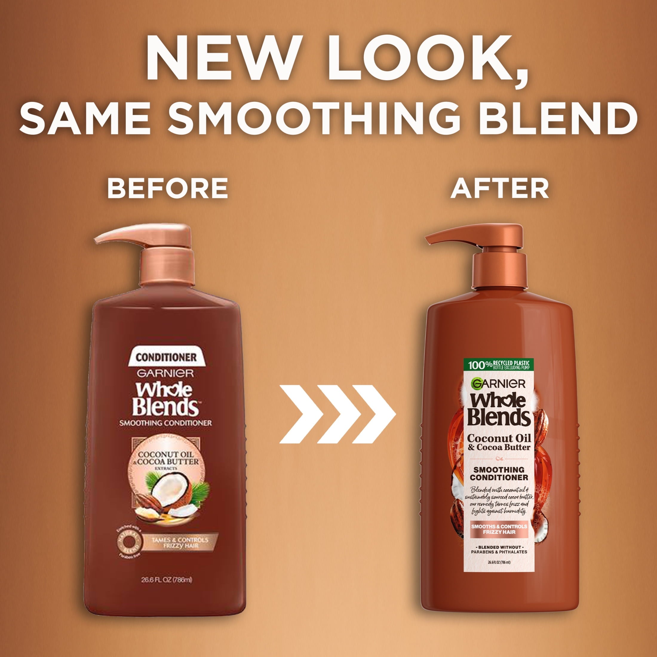 Garnier Whole Blends Frizz Control Conditioner with Coconut Oil Cocoa Butter, All Hair Types 26.6 fl oz