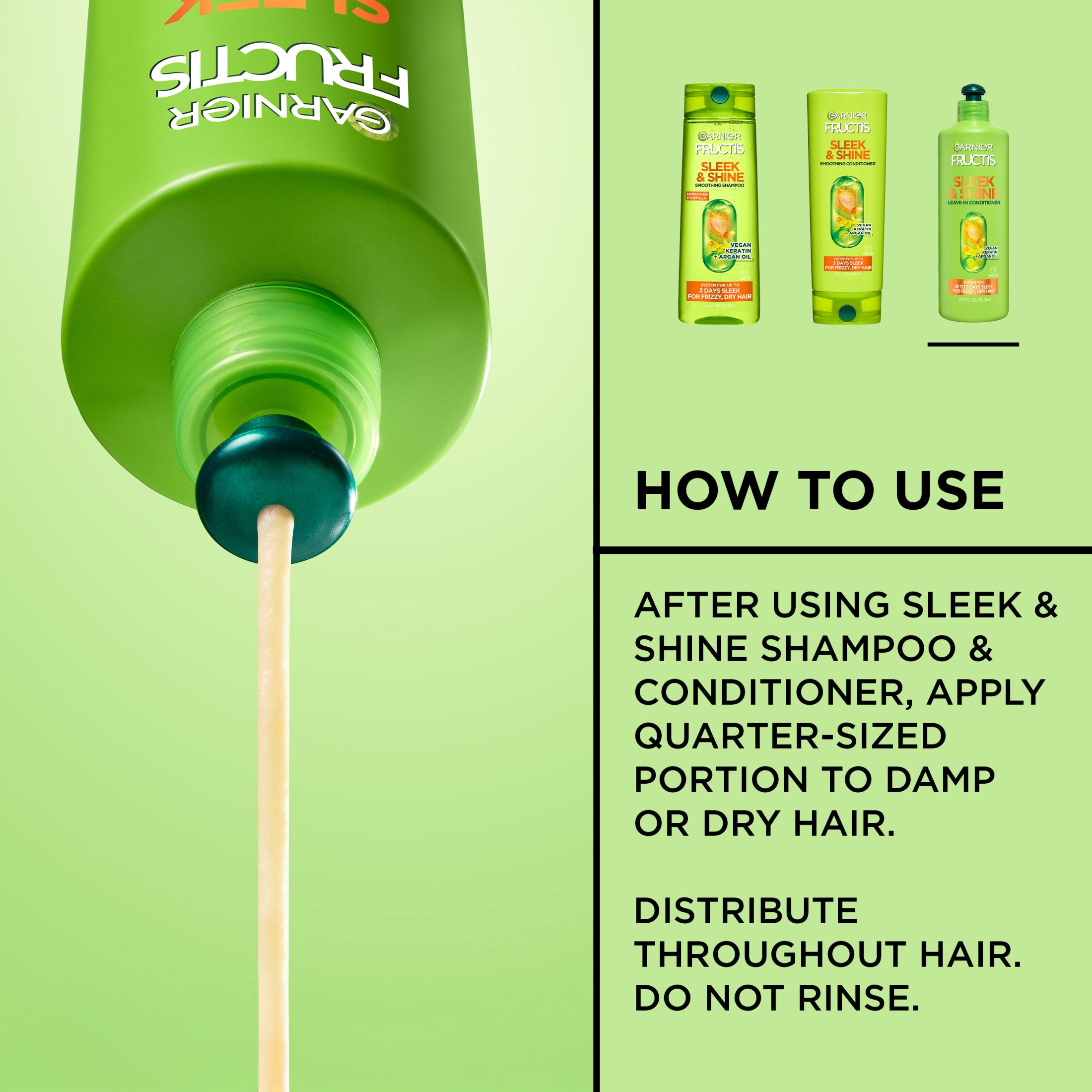 Garnier Fructis Sleek Leave-In Hair Conditioner XL, 16.9 fl oz