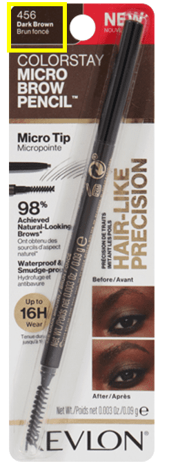 Revlon ColorStay Micro Waterproof and Long Wearing Eyebrow Pencil, 456 Dark Brown, 0.003 oz