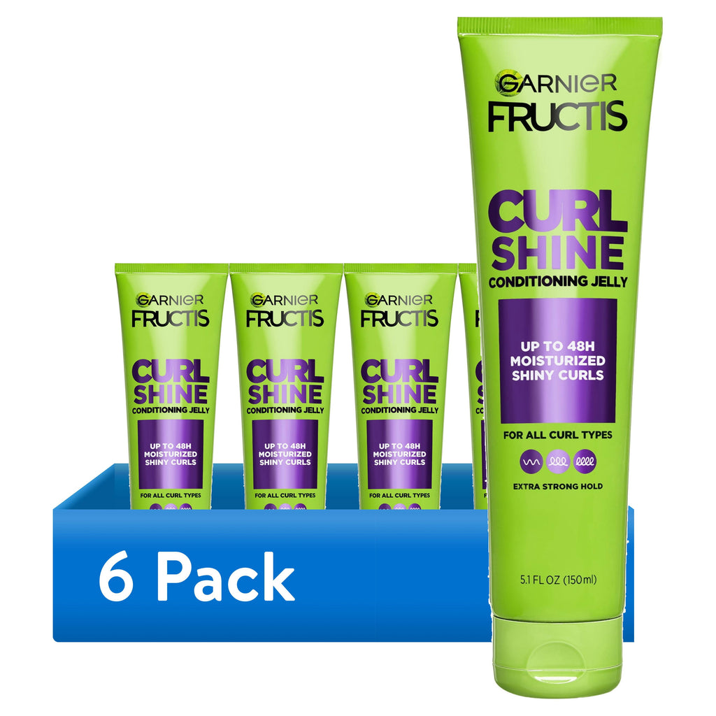 (6 pack) Garnier Fructis Style Bouncy Curls Hair Styling Gel with Shea Butter, 5.1 fl oz