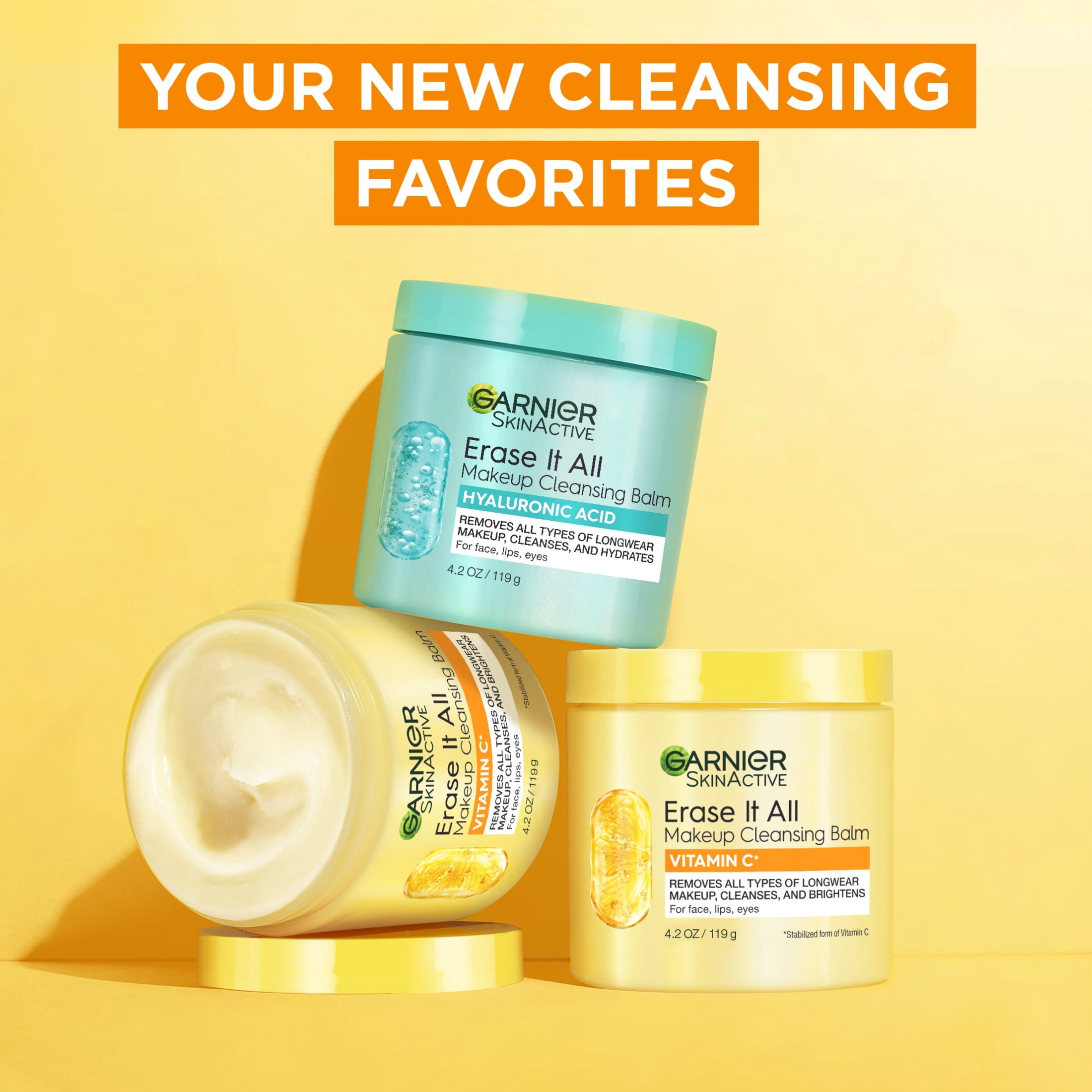 Garnier SkinActive Erase It All Makeup Cleansing Balm Vitamin C, Face Cleanser, 4.2 oz