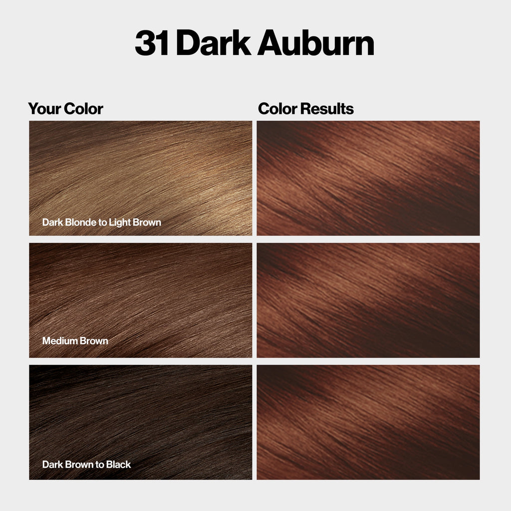 Revlon ColorSilk Permanent Hair Color, Bond Repair Complex, 31 Dark Auburn, 1 pack