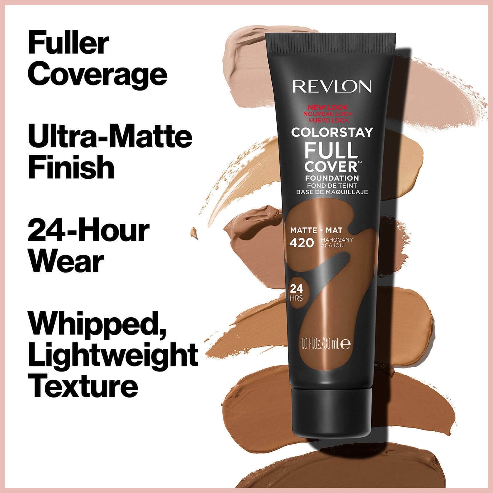 Revlon ColorStay Full Cover Matte Foundation, Heat & Sweat Resistant Lightweight Face Makeup, Medium Beige (240), oz