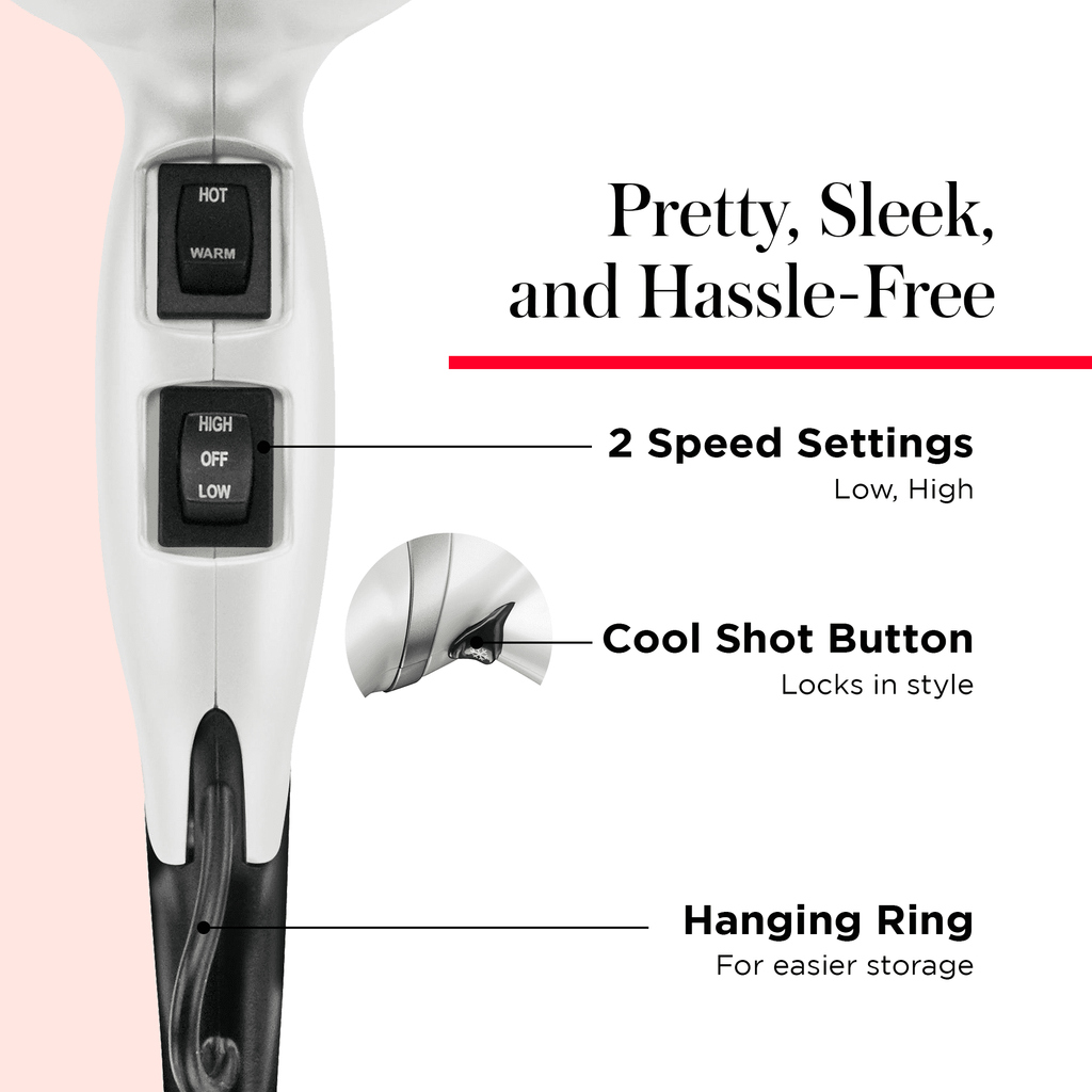 Revlon 1875W Infrared Heat + Ceramic Hair Dryer, White