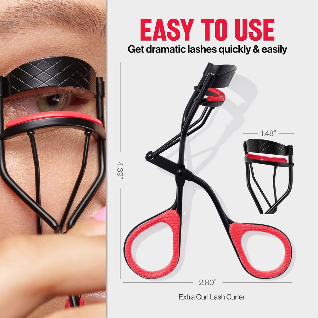 Revlon Extra Curl Lash Curler, All Day Dramatic Curl, No-Slip Finger Grips, 1 count