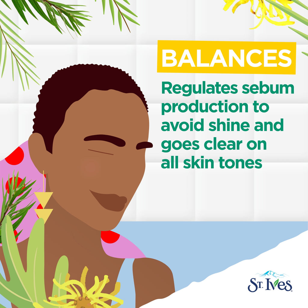St. Ives Solutions 3-in-1 SPF 25 Moisturizer Hydrates and Balances Oily to Acne Prone Skin, Sheer SPF Clear Skin Made with 100% Natural Tea Tree Extract and Witch Hazel 3 oz