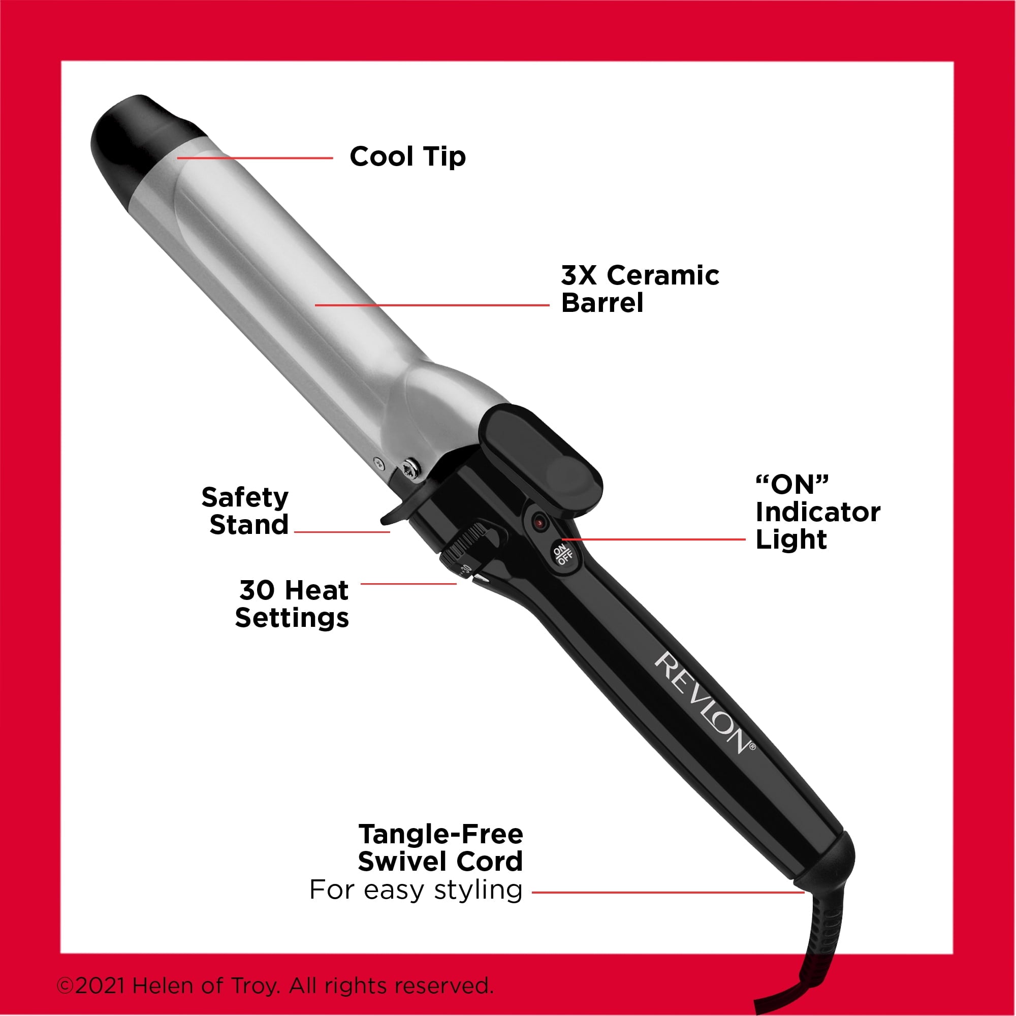 Revlon Perfect Heat Ceramic Curling Iron, 1-1/2"