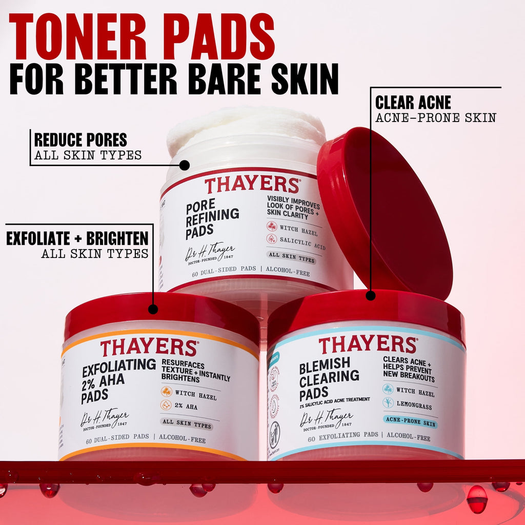 Thayers Natural Remedies Blemish Clearing Pads, 2% Salicylic Acid Acne Treatment - 60ct